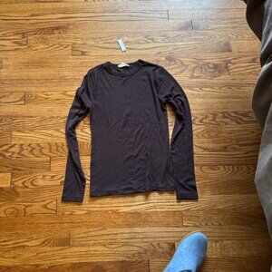 NWT Madewell Ribbed Tshirt in Chocolate brown